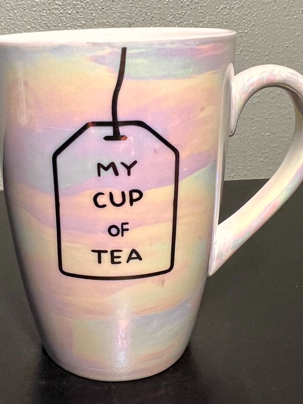 Modern Expressions My Cup of Tea Iridescent Mug Tall Pearlized Pastel Ceramic 16